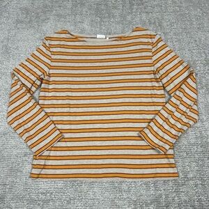 Toast Comfortable Striped Long-Sleeve Top - Size XS